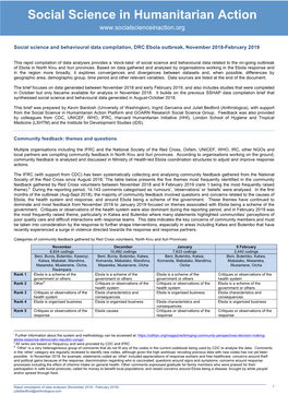 SSHAP Data Compilation Brief No2 November-February