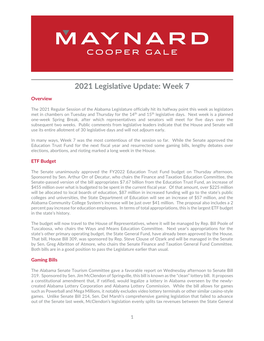 2021 Legislative Update Week 7