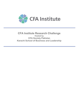 CFA Institute Research Challenge