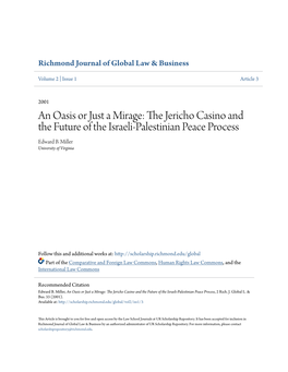 The Jericho Casino and the Future of the Israeli-Palestinian Peace Process, 2 Rich