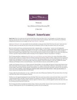 Jancis Robinson | Smart Americans | March 15, 2018