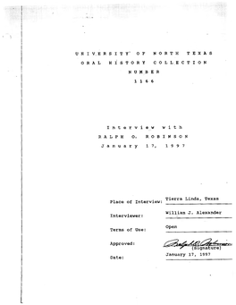 ~Fnife)~ January 17, 1997 Date: COPYRIGHT @) 1997 the BOARD of REGENTS of the UNIVERSITY of NORTH TEXAS in the CITY of DENTON All Rights Reserved