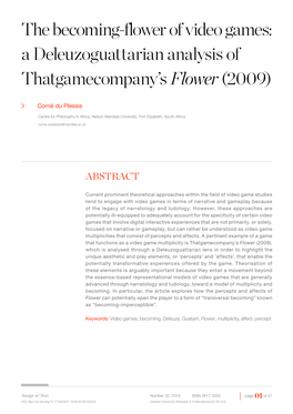 A Deleuzoguattarian Analysis of Thatgamecompany's Flower(2009)