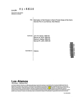 LA-UR-01-4658, Estimation of Soil Erosion in Burnt Forest Areas of The