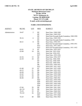 CIRCULAR NO. 54 April 2002