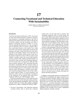 Connecting Vocational and Technical Education with Sustainability