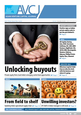 Unlocking Buyouts with the Business and Where It’S Going Private Equity Firms Track India’S Emerging Control Deal Opportunities Page 7 Page 15