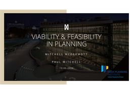 Viability & Feasibility in Planning