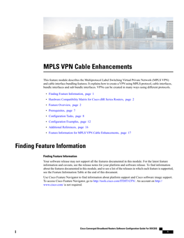 MPLS VPN Cable Enhancements