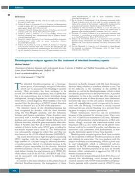 Thrombopoietin Receptor Agonists for the Treatment of Inherited