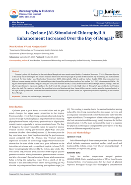 Is Cyclone JAL Stimulated Chlorophyll-A Enhancement Increased Over the Bay of Bengal?