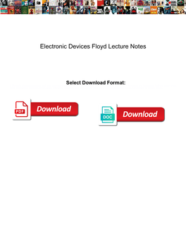 Electronic Devices Floyd Lecture Notes