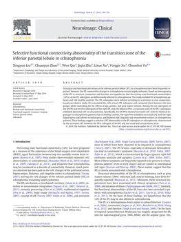 Selective Functional Connectivity Abnormality of the Transition Zone of the Inferior Parietal Lobule in Schizophrenia