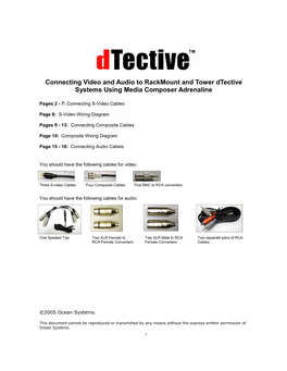 Connecting Video and Audio to Rackmount and Tower Dtective Systems Using Media Composer Adrenaline