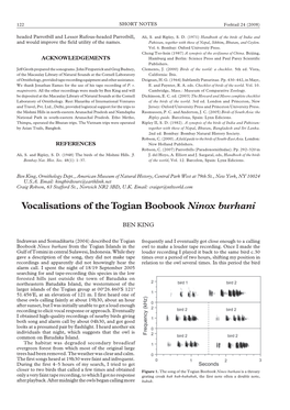 Vocalisations of the Togian Boobook Ninox Burhani