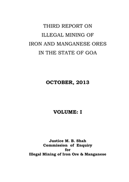 Third Report on Goa Part I