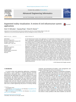 Augmented Reality Visualization: a Review of Civil Infrastructure System Applications ⇑ Amir H