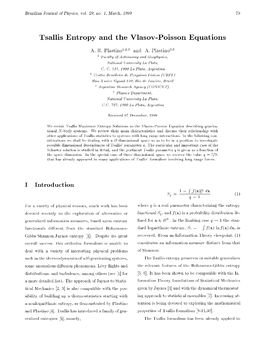 Tsallis Entropy and the Vlasov-Poisson Equations