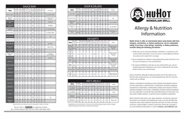 Allergy & Nutrition Information