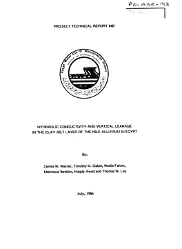 Project Technical Report 060 Hydraulic Conductivity and Vertical Leakage in the Clay-Silt Layer of the Nile Alluvium in Egypt