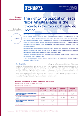 PRESIDENTIAL ELECTION in CYPRUS 17Th February 2013