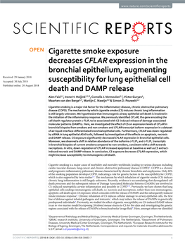 Cigarette Smoke Exposure Decreases CFLAR Expression in the Bronchial