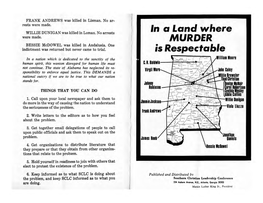 In a Land Where Murder Is Respectable, 1965