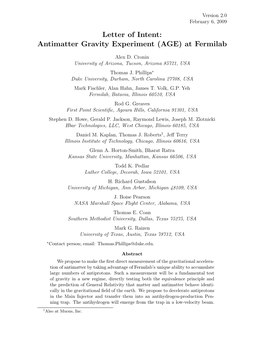 Letter of Intent: Antimatter Gravity Experiment (AGE) at Fermilab