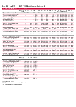 First 71 71A 71B 71C 71D 71X 72 Colchester-Chelmsford