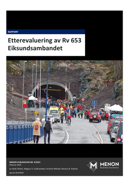 Etterevaluering Av Rv 653 Eiksundsambandet