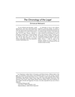 The Chronology of the Legal