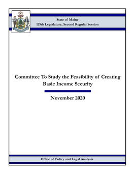 Committee to Study the Feasibility of Creating Basic Income Security