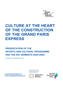 Culture at the Heart of the Construction of the Grand Paris Express