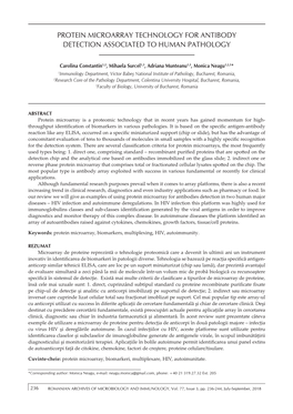 Protein Microarray Technology for Antibody Detection Associated to Human Pathology