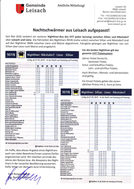 Info-Schreiben.Nachtbus