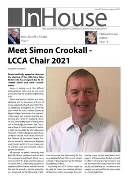 Meet Simon Crookall - LCCA Chair 2021 Margaret Campion