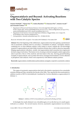 Organocatalysis and Beyond