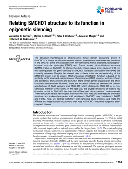 Relating SMCHD1 Structure to Its Function in Epigenetic Silencing