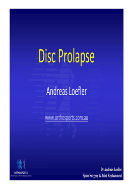 Disc Prolapse