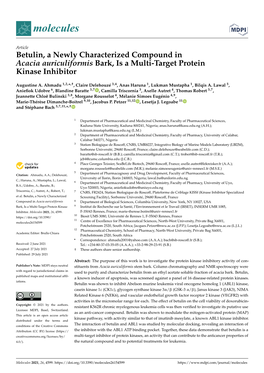 Betulin, a Newly Characterized Compound in Acacia Auriculiformis Bark, Is a Multi-Target Protein Kinase Inhibitor