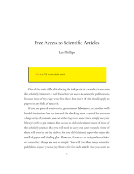 Free Access to Scientific Articles