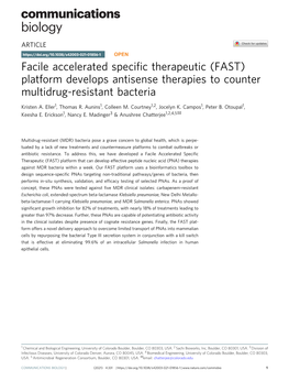 Platform Develops Antisense Therapies to Counter Multidrug-Resistant Bacteria