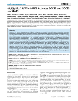 PCM1-JAK2 Activates SOCS2 and SOCS3 Via STAT5