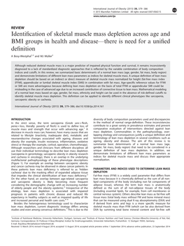 Identification of Skeletal Muscle Mass Depletion Across Age and BMI