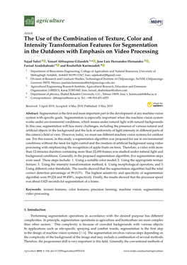 The Use of the Combination of Texture, Color and Intensity Transformation Features for Segmentation in the Outdoors with Emphasis on Video Processing