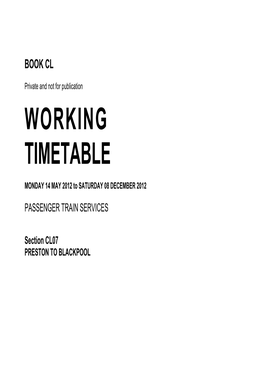 Working Timetable