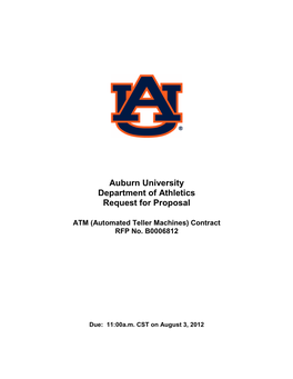 Auburn University Department of Athletics Request for Proposal