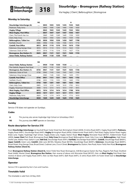 Service 318: Stourbridge