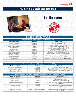 Buros De Turismo La Habana.Pdf