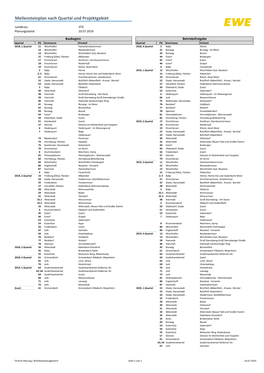 Meilensteinplan Nach Quartal Und Projektgebiet